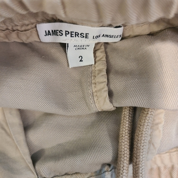 James Perse Pleated Twill Tapered Beige Pants - Picture 5 of 5